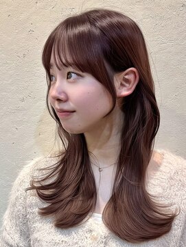 ライン(LINE) 韓国風/レイヤー/小顔/前髪カット/髪質改善/グレージュ/透明感