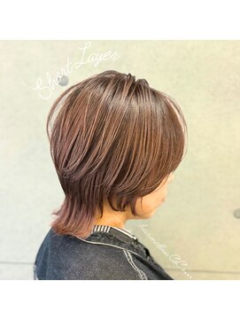 ヘアメロウ ココ(hair mellow CoCo...) ショートレイヤー × ピンクベージュ
