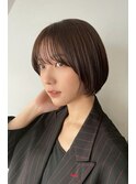 大人ボブ大人ショートボブ丸みボブ前髪あり小顔ボブミニボブ