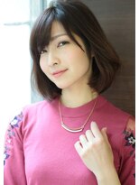 アフロディーテ 銀座(APHRODITE GINZA) ミディアム/デザインカラー/斜めバング/シルキーベージュ/銀座