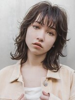 キラ 渋谷(KILLA)&nbsp;ミディアムヘア×外ハネスタイル×シースルーバング【KILLA】