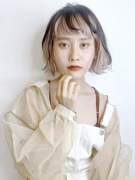 アイティーバイアルバム 八王子店(IT by ALBUM) 2トーンボブ_イヤリングカラーラベンダーカラー_8225