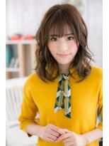 ミック ヘアアンドビューティー 大山店(miq  Hair&Beauty)&nbsp;大人かわいい♪ゆるふわシースルーバング鎖骨ミディアムa1