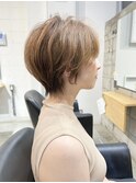 大人ショートヘアイルミナカラーグレーベージュ/30代/40代/50代