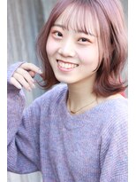 ステラ ヘア デザイン サロン(STELLA hair design salon)&nbsp;ブリーチ　モーブピンク　ミディアムボブ　S