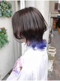 ウルフ×インナーカラー【コバルトブルー】