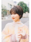 20代30代大人かわいい耳掛けショート×アッシュグレーベージュ
