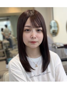 ティア(Tia.) 縮毛矯正/髪質改善トリートメント/ミディアムヘア/グレージュ