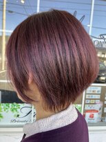 フリー(Free)&nbsp;大人ナチュラルショートボブ丸みショートカシスピンク