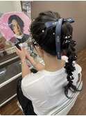 編みおろしヘア