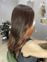 ヘアー アンド ビューティー ザ エフ 西尾店(Hair Beauty the F)&nbsp;イヤリングカラー　サーモンオレンジ