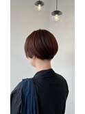 刈り上げマッシュショート×ローズブラウンカラー葉田3