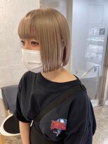 リムレスバイサンク 万代 新潟駅(LIMLESS by cinq)&nbsp;ミルクティーベージュダブルカラーグレージュカラーハイライト