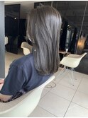 グレージュカラーグレーアッシュ顔周りカット韓国前髪甲府美容室