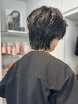 ロンドアンメゾン 原宿(Lond un Maison.)&nbsp;men'sカットスペインカールブルーブラック黒染めブリーチ