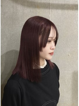 ラック(LUCK) カシスレッド/船橋/くすみベージュ/細めハイライト