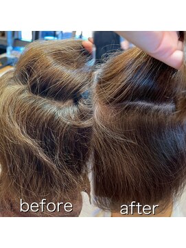 ラヴィズム 長岡店(LUVISM) 白髪ぼかし/縮毛矯正/ハイライト/ショート/顔周り/30代40代