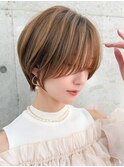 クールショート/レイヤーショート/前髪白髪/20代30代40代50代