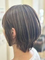 レーブ バイ ファースト 岩切店(reve by first) グレージュハイライト×ショートボブ