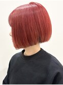 【morio松戸 石山】赤髪顎ラインボブ前下がりボブレッドカラー