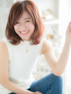 モッズヘア 越谷西口店(mod's hair) オレンジカラーオンブレくせ毛風斜めバング越谷20代30代40代b!