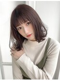 20代エアリーミディくびれヘアショコラブラウン小顔カット