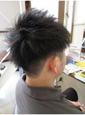 【見附・今町】束感　黒髪　アップバング　ツーブロック