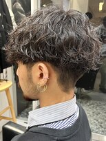 波巻きスパイラルパーマツイストスパイラルツーブロック