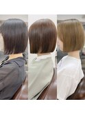 ◆内巻きボブ/ミニボブ/ボブ/グレージュ/ボブヘア/切りっぱなし