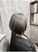 【ダブルカラー】プラチナシルバーソフトウルフ