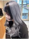 トリプルカラーブルーシルバーブロックデザインカラー