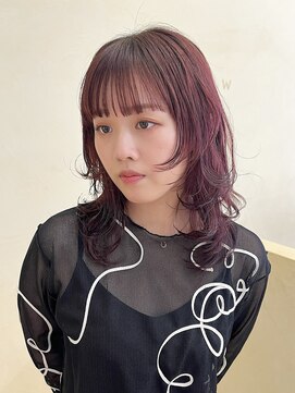 スニュウ(snuw) 【snuw_ayano】ワインレッド/ブリーチ/レイヤーカット