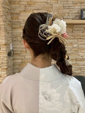 アロマ ヘアー ルーム 新宿店(AROMA hair room) 成人式/卒業式セット☆編み込みアレンジ/シニヨン/上品/大人女子