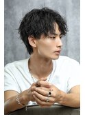 縦落ちツイスパセンターパートツーブロック刈り上げ
