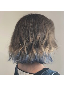 ラ メール ヘア デザイン(La mer HAIR DESIGN) ブルー裾カラー