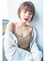 クラン(clan)&nbsp;前下がりボブ/モテ髪カタログ/小顔に見せるヘア/前髪カット