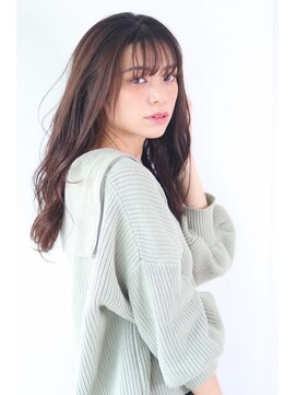 オーロ 武庫之荘店(ORO) ローライトココアブラウン大人かわいいゆるふわフリンジウェーブ