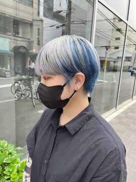 カフ(CAF) CAF FUKO ホワイトシルバー/ブルー/デザインカラー/大阪/心斎橋