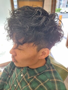 メンズ レオ 南森町店(men's LEO) ツーブロック×刈り上げ×グリグリパーマ