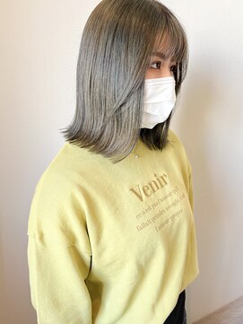 ラミエ バイ メルト 吉祥寺(lamie by melt) "久保田"切りっぱなしボブオリーブベージュ透け感カラー10代20代