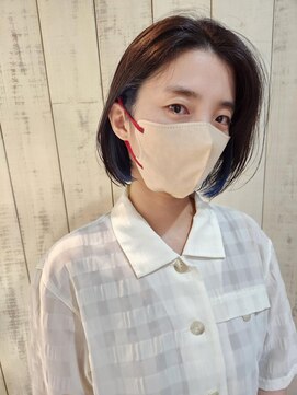 エスポワール 北習志野店(ESPOIR) ミディアムボブ×インナーブルー