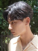 センターパートカルマヘアニュアンスパーマ韓国シャドウパーマ