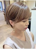 ショートカット×ひし形ショートボブ前髪あり20代30代40代50代