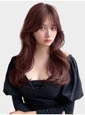 ローズブラウン/レイヤーカット/韓国巻き