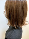 切りっぱなしボブ似合わせカット_アッシュベージュ_158