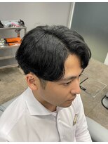 ノイセル 西本町(Noisyle) ブルーブラックフェザーパーマ刈り上げセンターパートy