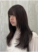 layer cut × pink brown _ブリーチなし_髪質改善__レイヤー