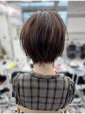 ショート/オリーブカラー/髪質改善/白髪ぼかし/小顔