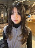韓国レイヤーカットハッシュカット顔まわりレイヤーロングヘア