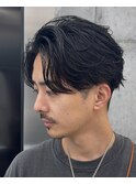 原宿フェザーパーマニュアンスパーマ毛流れパーマメンズカット